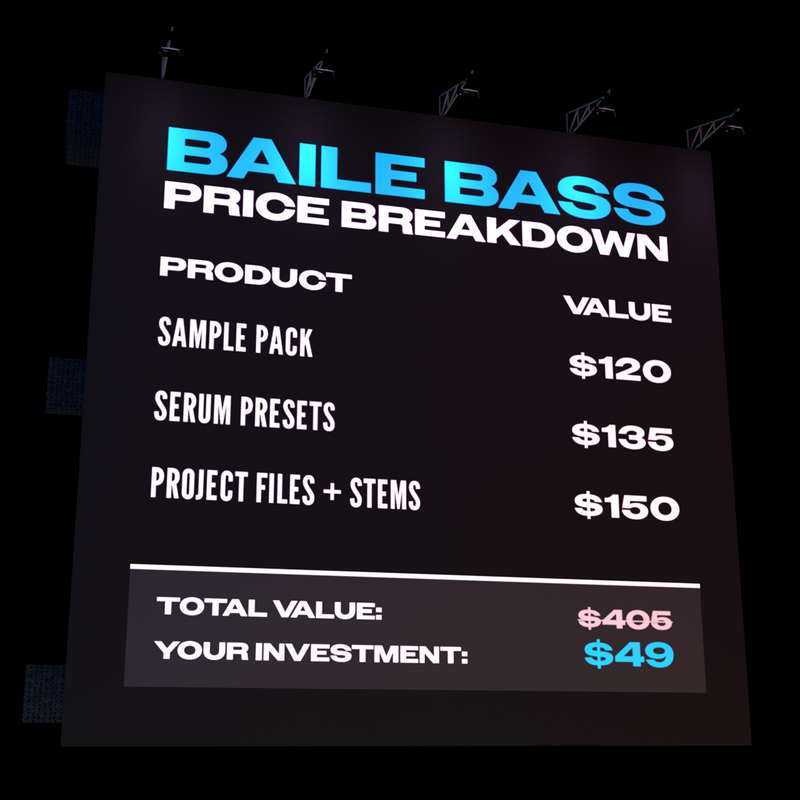 Shadow Samples Baile Bass Price Breakdown Billboard Visual Asset Sample Pack Serum 2 Presets Project Files + Stems