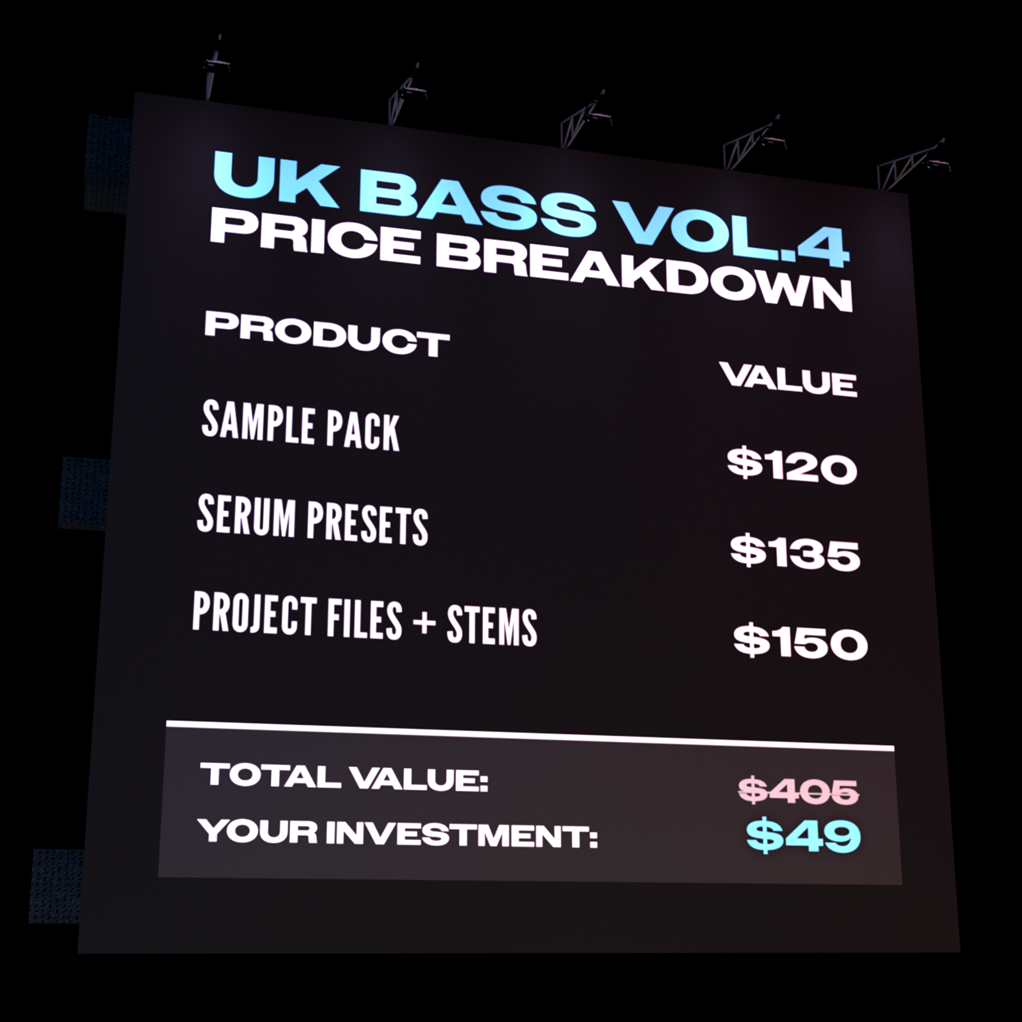 Shadow Samples UK Bass Vol.4 Price Breakdown Billboard Visual Asset Sample Pack Serum 2 Presets Project Files + Stems