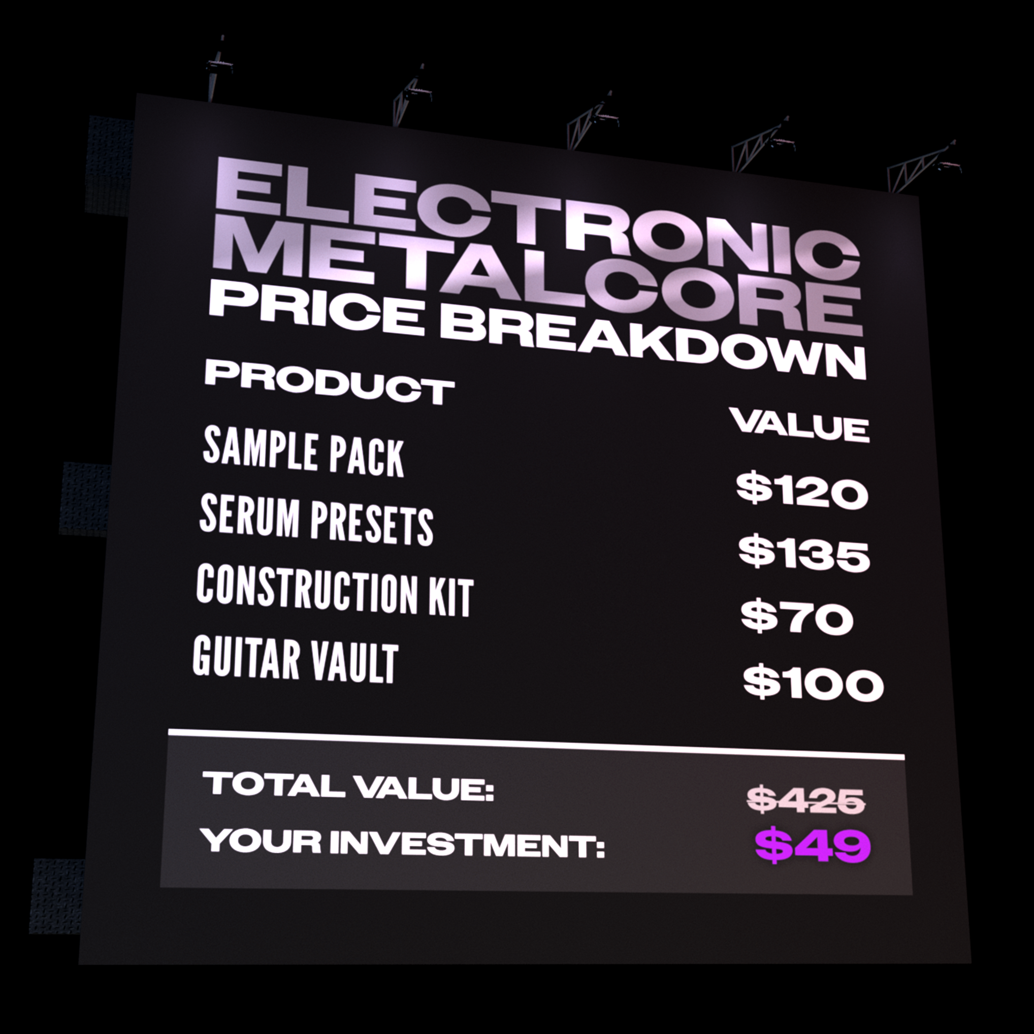 Shadow Samples Electronic Metalcore Visual Asset Price Breakdown