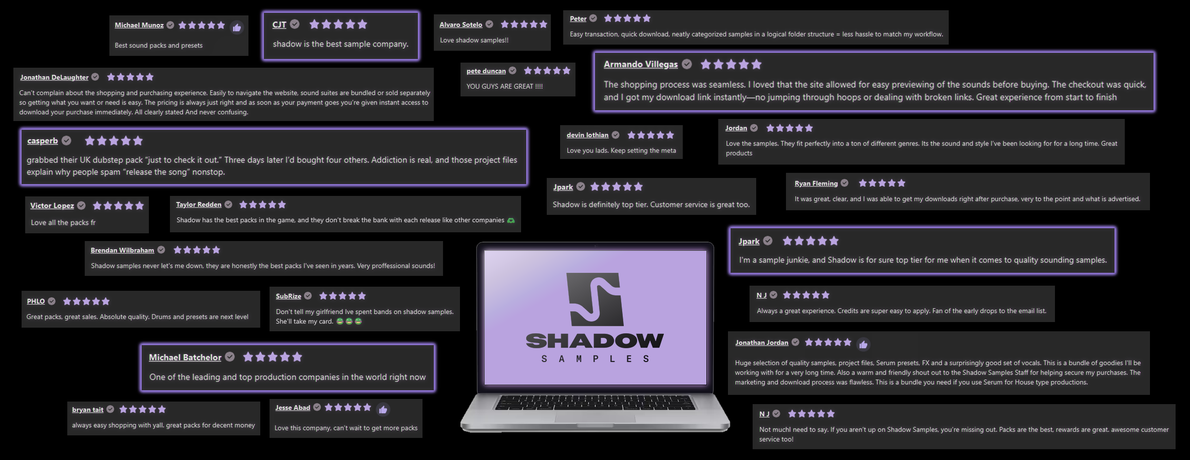 Shadow Samples Review Testimonial Collection Visual Asset Landscape