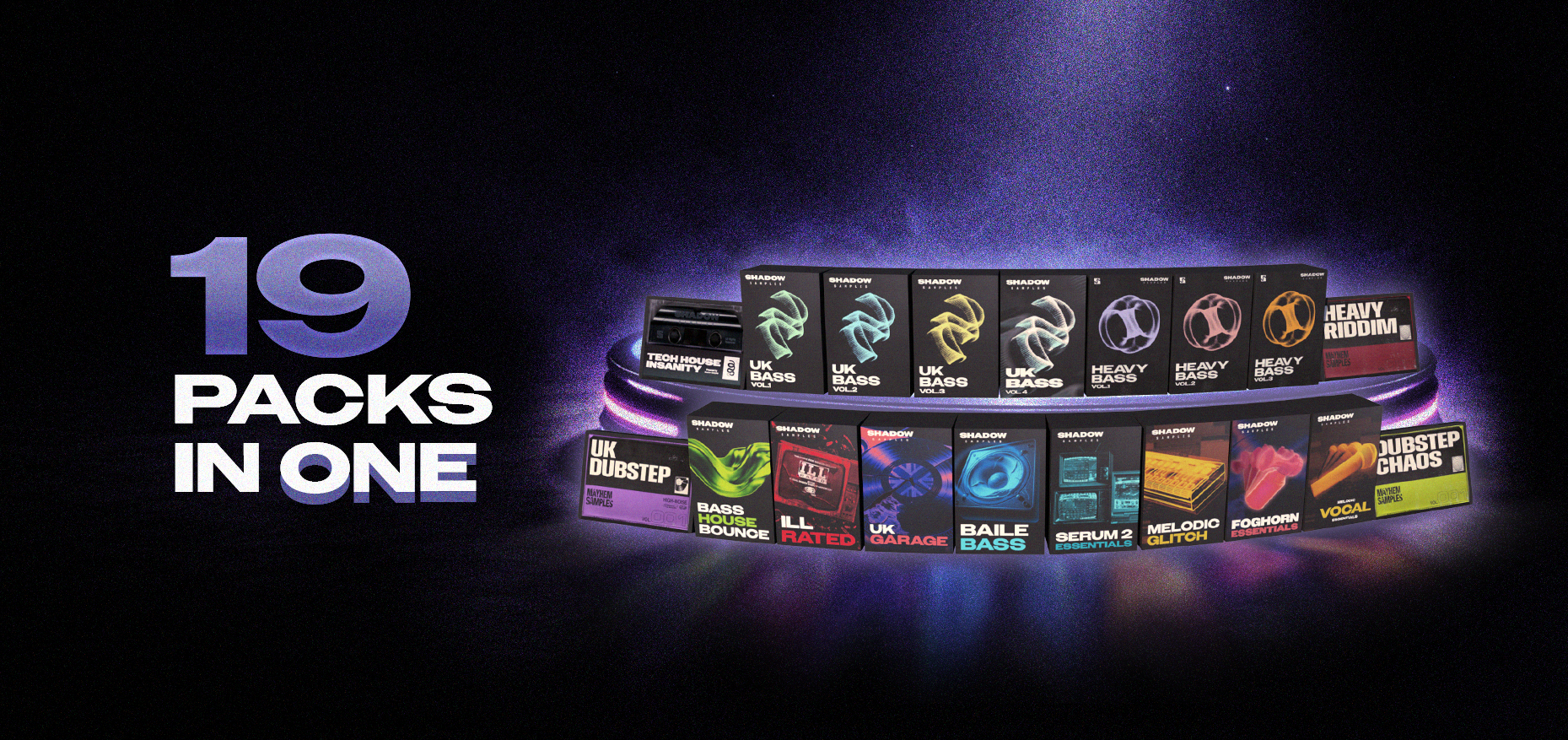 Shadow Samples All Access Suite: Sample Packs, Bundles, Box Arts, Collection, Dubstep, House, Bass, Serum 2, Riddim, Baile, UK Garage